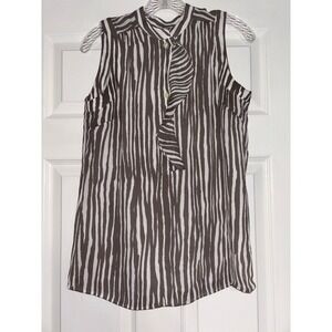 Women's Banana Republic Size 4 Gray Sleeveless Crew Neck Pullover Blouse Top